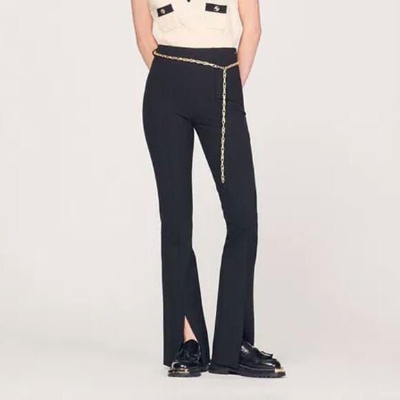 Sandro Paris Slit-Hem Trousers - Size 34, XS - Picture 1 of 7